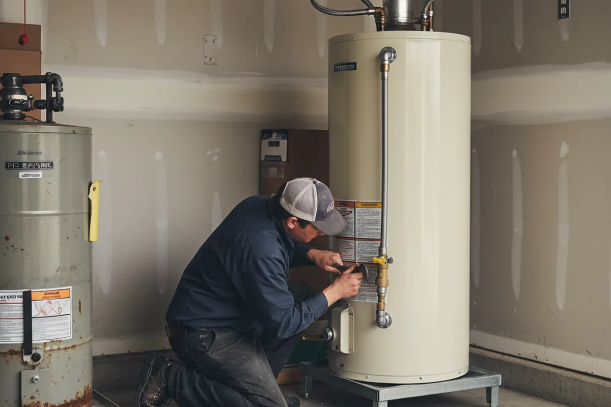 Water heater and shutoff valve replacement in Moneta